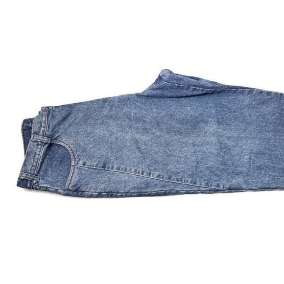 Vintage Indigo Mom Jeans Seattle Blues 20 W / 34 High Waist No Back Pockets Paci - Picture 6 of 10